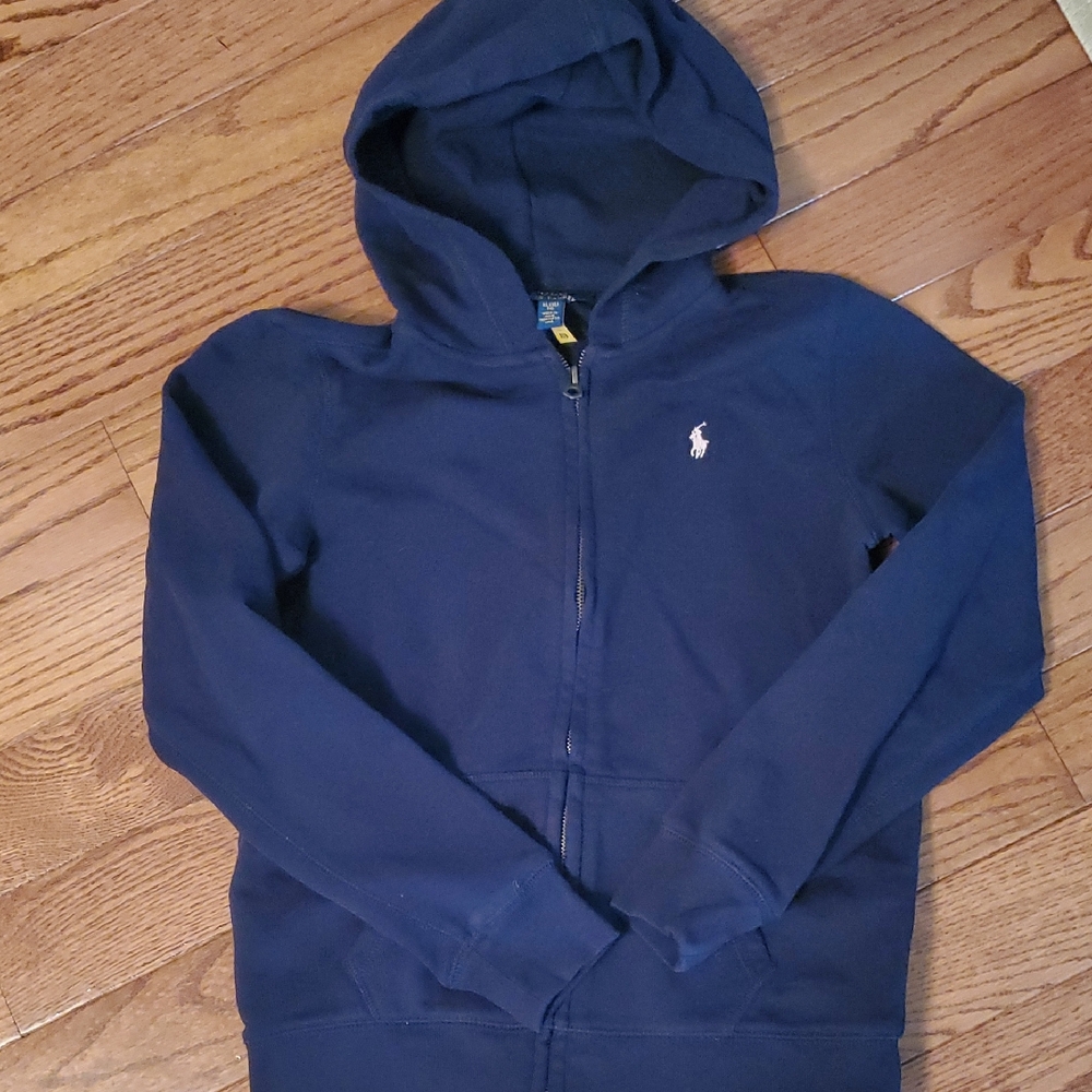 Polo Ralph Lauren Big Girls French Terry Navy Hoodie Jacket